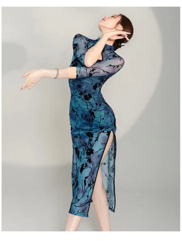 Kf S19448f58e4864eac89007eeb91eebb09v Chinese Traditional Cheongsam Classical Dance Dress Sexy Slim Split Perspective Qipao Folk Fairy Dance Clothes Women Chinese Traditional Cheongsam Classical Dance Dress Sexy Slim Split Perspective Qipao Folk Fairy Dance Clothes Women Vestidos