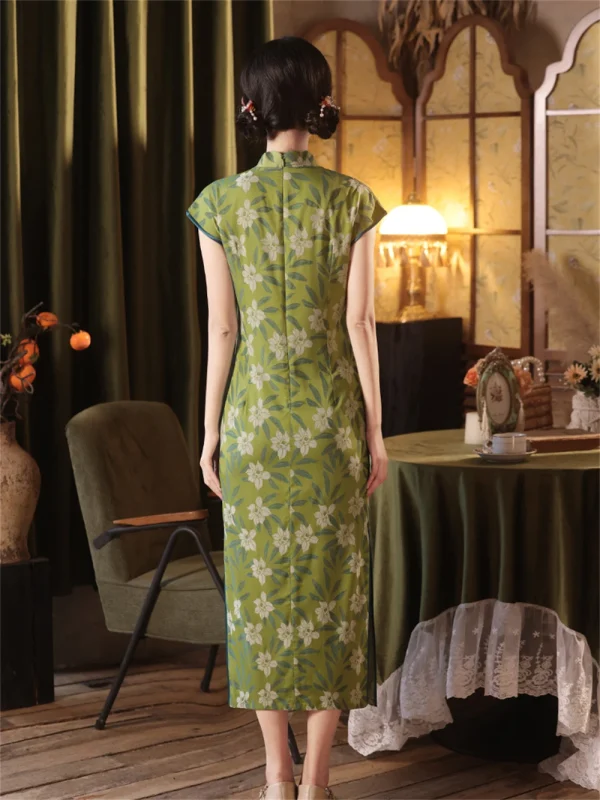 Kf S1968f1f8d2df4899a3ec3edcee6af2cfp Green Brocade Jacquard Qipao Summer Ladies Retro Republic Chinese Improved Young Style Elegant Temperament Slim Cheongsam Green Brocade Jacquard Qipao Summer Ladies Retro Republic Chinese Improved Young Style Elegant Temperament Slim Cheongsam Dress