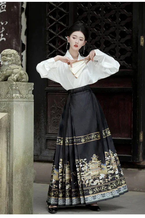 Kf S1b233f918a7a4d08bd745c0f8d46adb7e Chong Hui Han Tang Vestido Cara de Cavalo Casamento Verão Mulheres Fino Dinastia Ming Hanfu Mamianqun Chong Hui Han Tang Vestido Cara de Cavalo Casamento Verão Mulheres Fino Dinastia Ming Hanfu Mamianqun Vestuário Tradicional Antigo para Uso Diário.