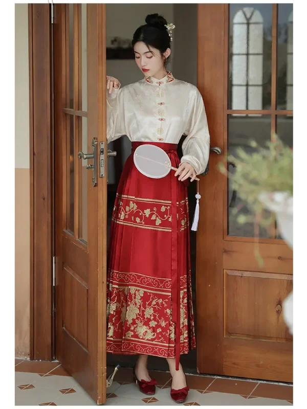 Kf S1bfd0393234a4d89ba9d2b00a686139dw Original Hanfu Skirt Chinese Style Costume Mamianqun Ming Horse Face Dress Improved Ming Dynasty Ancient Traditional Original Hanfu Skirt Chinese Style Costume Mamianqun Ming Horse Face Dress Improved Ming Dynasty Ancient Traditional Daily Wear