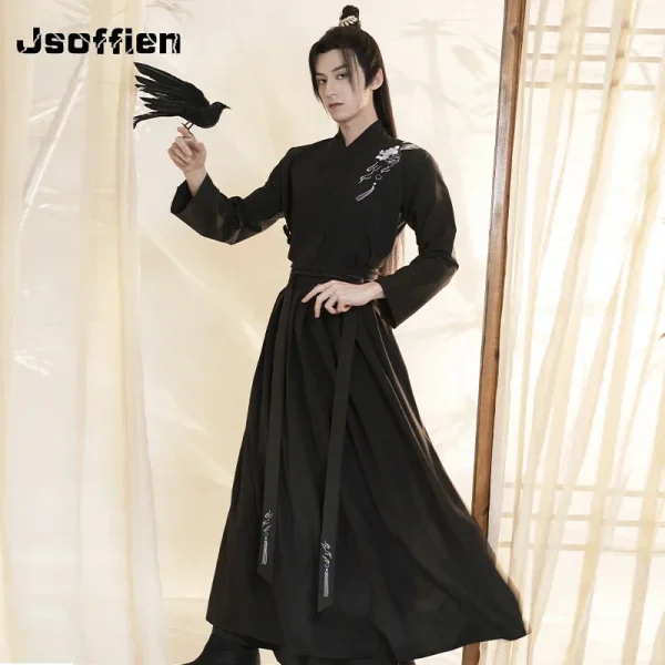 Kf S1c27d0ceb0284603bb6aba6d4d49a9d8w Hanfu Robes Men Traditional Chinese Style Swordsman Stage Cosplay Clothing Man Japanese Samurai Couple Ancient Folk Hanfu Robes Men Traditional Chinese Style Swordsman Stage Cosplay Clothing Man Japanese Samurai Couple Ancient Folk Tang Suit