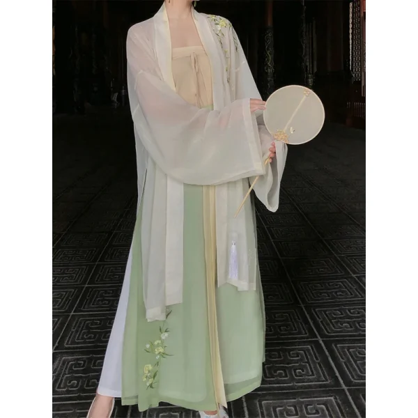 Kf S1c9e027687de4595857e31a7a7f9c4d2h Chinese Traditional Hanfu Women Song Dynasty Flower Embroidery Tops Strap Pants Set Three Piece Suit Cosplay Chinese Traditional Hanfu Women Song Dynasty Flower Embroidery Tops Strap Pants Set Three Piece Suit Cosplay Costume Performance