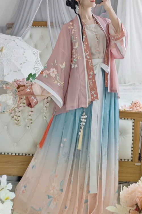 Kf S1d63e234708d49b5b0b8c8fa1c252d60v Chinese Hanfu Song System Short Shirt Half Sleeve Improved Hanfu Waist Skirt Spring And Summer Women Chinese Hanfu Song system short shirt half sleeve improved Hanfu waist skirt spring and summer women's wear