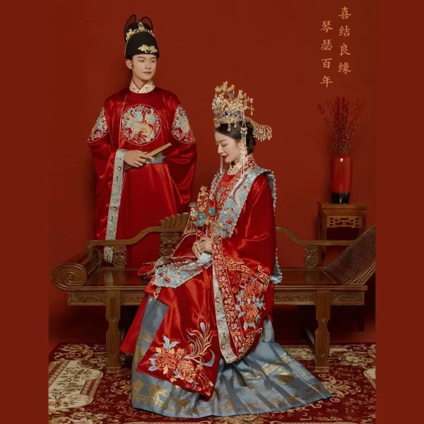 Kf S1e03fa6378214ee8a7fa5b59ded4e62aq Yourqipao Chinese Hanfu Wedding Dresses China Traditional Ancient Custumes Fengguan Xiapei Men S And Women S Chinese Hanfu Wedding Dresses China Traditional Ancient Custumes Fengguan Xiapei Men's and Women's Bridal Gowns Sets