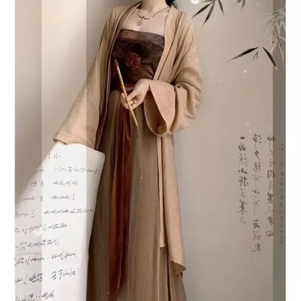 Kf S1eda9b8ab87540ce93c60d5c58486bd98 New Chinese Style Light National Style Dress 2024 Summer Elegant Improved Qi Chest Skirt Women S New Chinese Style Light National Style dress Summer Elegant Improved Qi Chest Skirt Women's Retro Hanfu Cardigan Sling Set