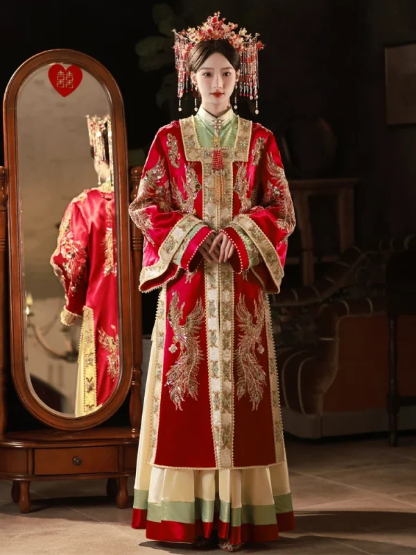 Kf S1eeaa12bc1004a8995628508afe592a19 High End Xiuhe Clothing Heavy Industry Bride Gown Robe Ming Dynasty Pop Hanfu Chinese Wedding Dress Clothing Heavy Industry Bride Gown Robe Ming Dynasty Pop Hanfu Chinese Wedding Dress For Overseas Oriental Girl