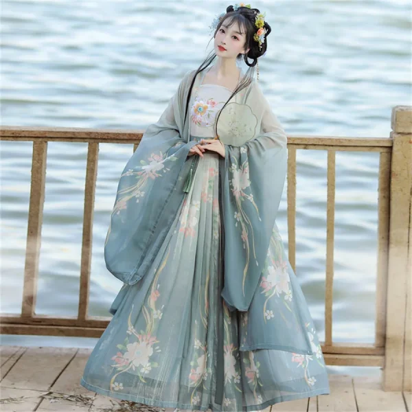 Kf S1f20da489f724f8b965bb13407378c79b Ancient Traditional Chinese Women Elegant Hanfu Dress Fairy Embroidery Stage Folk Dance Costume Retro Song Dynasty Ancient Traditional Chinese Women Elegant Hanfu Dress Fairy Embroidery Stage Folk Dance Costume Retro Song Dynasty 3 Piece Sets