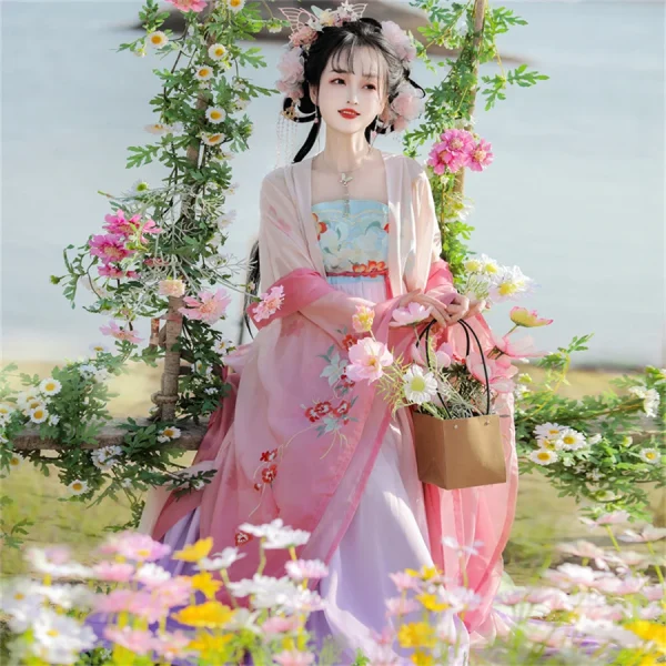 Kf S1fc839c255134d25a5f7dd679a1b2ba0k Ancient Traditional Chinese Women Hanfu Dress Fairy Embroidery Stage Folk Dance Costume Retro Traditional Song Dynasty Ancient Traditional Chinese Women Hanfu Dress Fairy Embroidery Stage Folk Dance Costume Retro Traditional Song Dynasty dancing