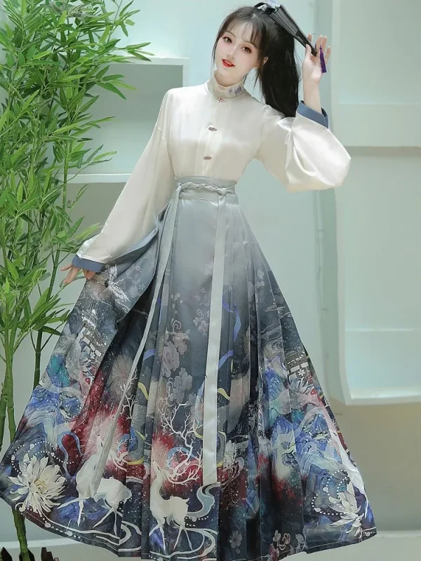 Kf S22737fafd7e844ad9aeac6891229e115a Horse Face Skirt Hanfu Original Chinese Ming Dynasty Women S Traditional Dress Fashion Skirt Daily Horse Horse Face Skirt Hanfu Original Chinese Ming Dynasty Women's Traditional Dress Fashion Skirt Daily Horse Face Skirt Set Cosplay