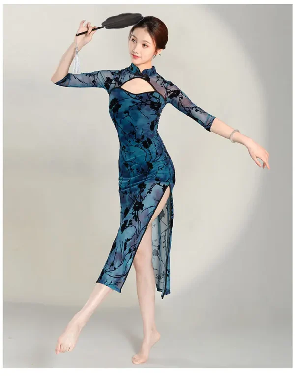 Kf S22869a735d0143ffb354f74406429ca5b Chinese Traditional Cheongsam Classical Dance Dress Sexy Slim Split Perspective Qipao Folk Fairy Dance Clothes Women Chinese Traditional Cheongsam Classical Dance Dress Sexy Slim Split Perspective Qipao Folk Fairy Dance Clothes Women Vestidos