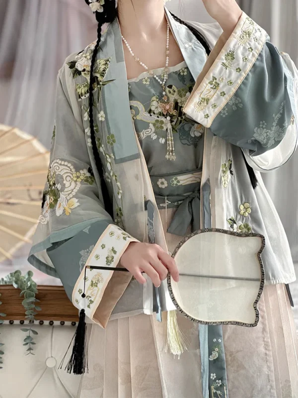 Kf S230d22cc7ab84a98acff81063e5ed13ck Fifteen Hanfu Women Old Wish Ming Dynasty Half Sleeve Embroidered Mamianqun Hanfu Dress Suit Han Costume Fifteen Hanfu Women[Old Wish]Ming Dynasty Half Sleeve Embroidered Mamianqun Hanfu Dress Suit Han Costume Traditional Clothes