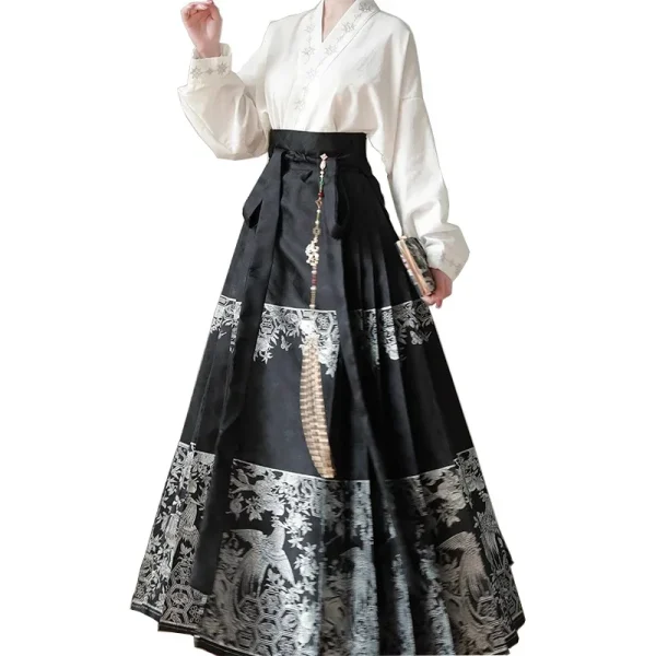 Kf S27ef9654c3b64a7aa73c887a39a3e4e6q New 2024 Original Hanfu Skirt Chinese Style Costume Mamianqun Ming Dynasty Weaving Skirt Woman Daily Horse New 2024 Original Hanfu Skirt Chinese Style Costume Mamianqun Ming Dynasty Weaving Skirt Woman Daily Horse Face Pony Skirt