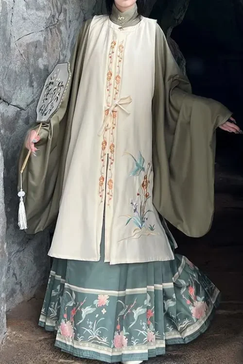 Kf S28932626eab64e80b7adb864d690b5400 Winter Chinese Ming Dynasty Hanfu Women S Standing Collar Vest Long Shirt Embroidered Horse Face Skirt Winter Chinese Ming Dynasty Hanfu Women's Standing Collar Vest Long Shirt Embroidered Horse Face Skirt Autumn and Winter Style