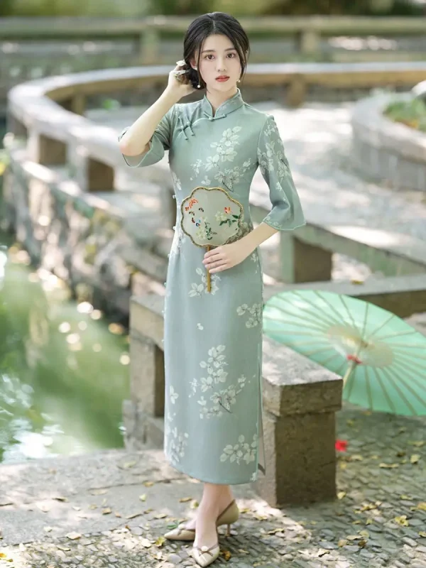 Kf S2cea8123d0e44699ae438893892bfa533 New Summer Vintage Elegant Cheongsam Chinese Traditional Qipao Mid Sleeve Dress For Women Clothing New Summer Vintage Elegant Cheongsam Chinese Traditional Qipao Mid Sleeve Dress for Women Clothing