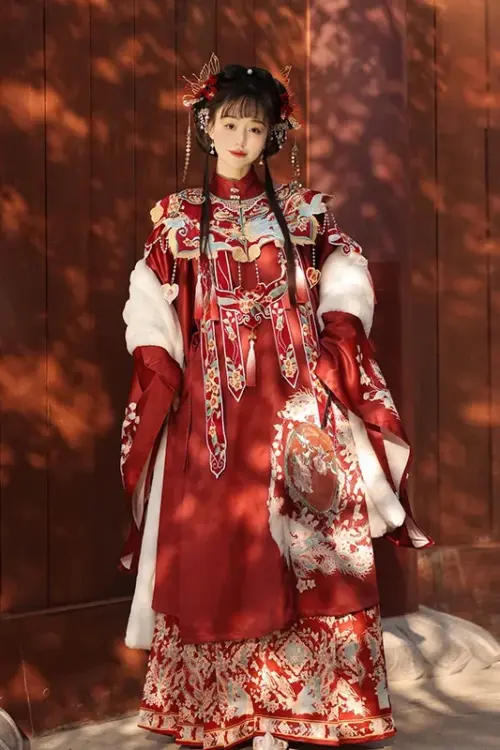 Kf S2d6d43fc58814746a51dd4b2eebe9fe0t Ancient Chinese Costume Ming Hanfu Stand Up Collar Skelet Heavy Industry Embroidery Cloud Shoulder Horse Face Ancient Chinese Costume Ming Hanfu Stand-up Collar Skelet Heavy Industry Embroidery Cloud Shoulder Horse Face Skirt Daily Wear