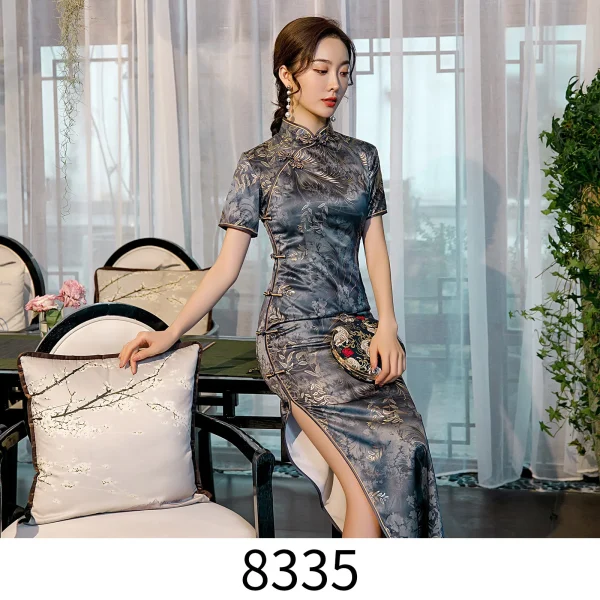 Kf S2d8872e156474435bc7821d8055718e3q 2023 Cheongsam Women S Long Elegant Sexy Slim Spring Summer Show Performance Evening Dress Improved Chinese Cheongsam Women's Long Elegant Sexy Slim Spring Summer Show Performance Evening Dress Improved Chinese Style Retro Qipao