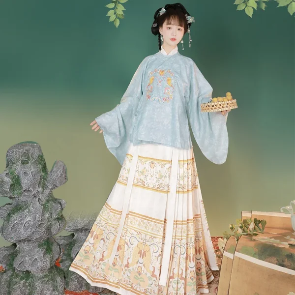 Kf S2da409ce5c8645d683e87f7a33edcedb2 Original Chinese Traditional Hanfu Female Ming Dynasty Crew Neck Embroidered Bijia Horse Face Pony Skirt Daily Original Chinese Traditional Hanfu Female Ming Dynasty Crew Neck Embroidered Bijia Horse Face Pony Skirt Daily Fall Winter Set