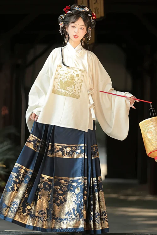 Kf S2dc2022d85144c5ca78bc4b4416791ecu Hanfu Women S Ming Dynasty Round Neck Robe Weaving Gold Horse Face Skirt Set Original Chinese Hanfu Women's Ming Dynasty Round Neck Robe Weaving Gold Horse Face Skirt Set Original Chinese Style Daily Commuting