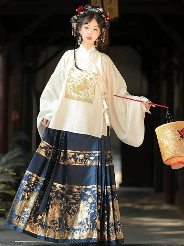 Kf S2dc2022d85144c5ca78bc4b4416791ecu Hanfu Women S Ming Dynasty Round Neck Robe Weaving Gold Horse Face Skirt Set Original Chinese Hanfu Women's Ming Dynasty Round Neck Robe Weaving Gold Horse Face Skirt Set Original Chinese Style Daily Commuting