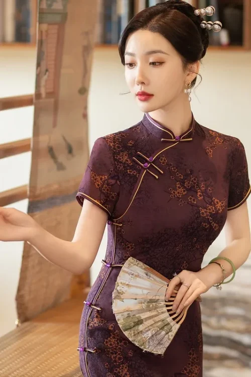 Kf S2fa481d83eef4f659fe398cd99f7ec61a 2024 Spring Summer New Long Qipao Daily Retro Chinese Style Improvement Elegant Qipao Spring/Summer New Long Qipao Daily Retro Chinese Style Improvement Elegant Qipao