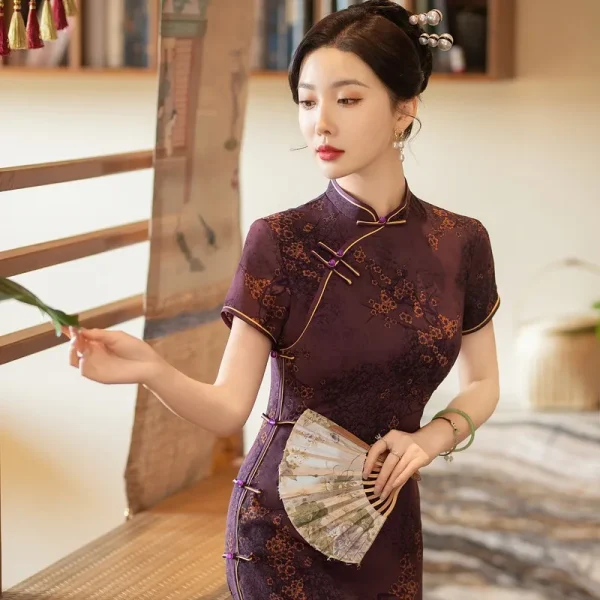 Kf S2fa481d83eef4f659fe398cd99f7ec61a 2024 Spring Summer New Long Qipao Daily Retro Chinese Style Improvement Elegant Qipao Spring/Summer New Long Qipao Daily Retro Chinese Style Improvement Elegant Qipao