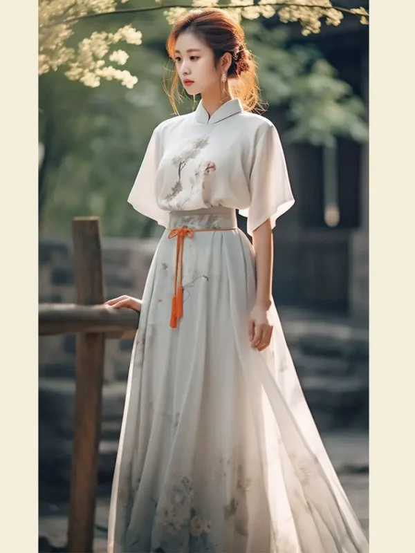 Kf S2feecfe988e74a98adc2c0fa22357d7et Improved Chinese Hanfu Female Retro Daily Tea Art Fairy Hanfu Dress Set Women Vintage Lady Oriental Daily Hanfu Dress