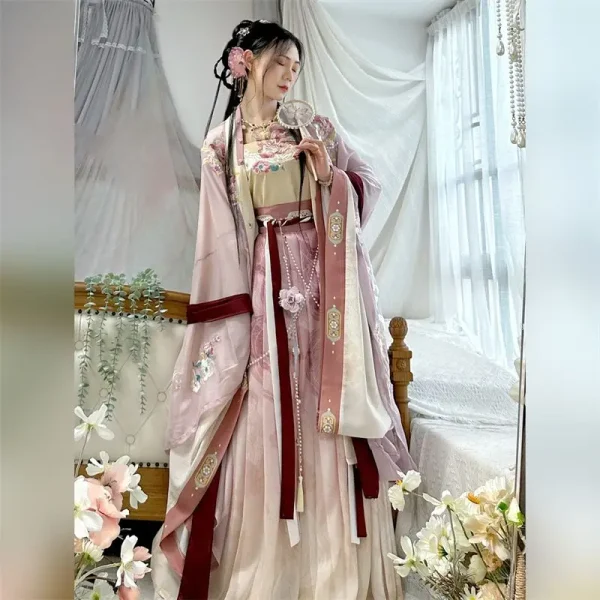 Kf S304a042ccc374693935bd4037c69d8c7d Chinese Song Dynasty Ke Zi Skirt Heavy Industry Embroidery Integrated Waist Length Large Sleeve Hanfu Stage Chinese Song Dynasty/Ke Zi Skirt Heavy Industry Embroidery Integrated Waist Length Large Sleeve Hanfu Stage Performance Dress