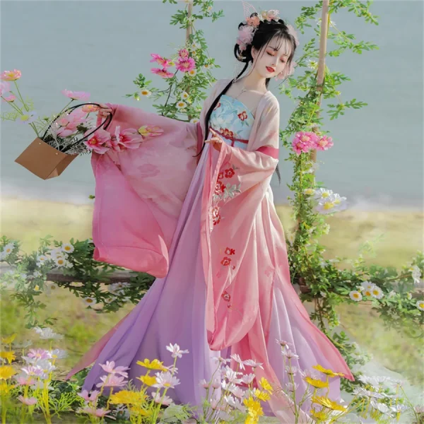 Kf S342bf6610bef40e7938c946e8c8cf0b9q Ancient Traditional Chinese Women Hanfu Dress Fairy Embroidery Stage Folk Dance Costume Retro Traditional Song Dynasty Ancient Traditional Chinese Women Hanfu Dress Fairy Embroidery Stage Folk Dance Costume Retro Traditional Song Dynasty dancing