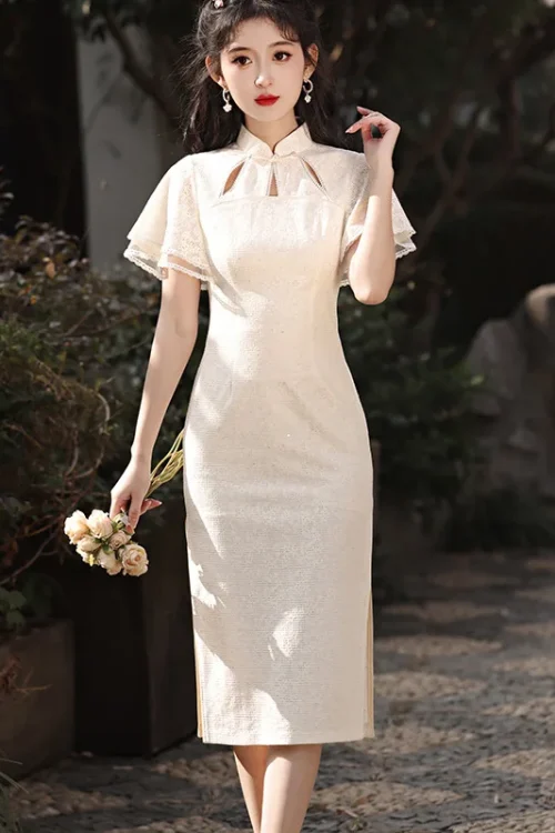 Kf S344a4d3a7cf14dd786f67e9384bdb661o Yourqipao 2024 cinese tradizionale Jacquard Cheongsam migliorato Girly Little White Celebrity Qipao Gonna cinese tradizionale Jacquard Cheongsam migliorato Girly Little White Celebrity Qipao Gonna