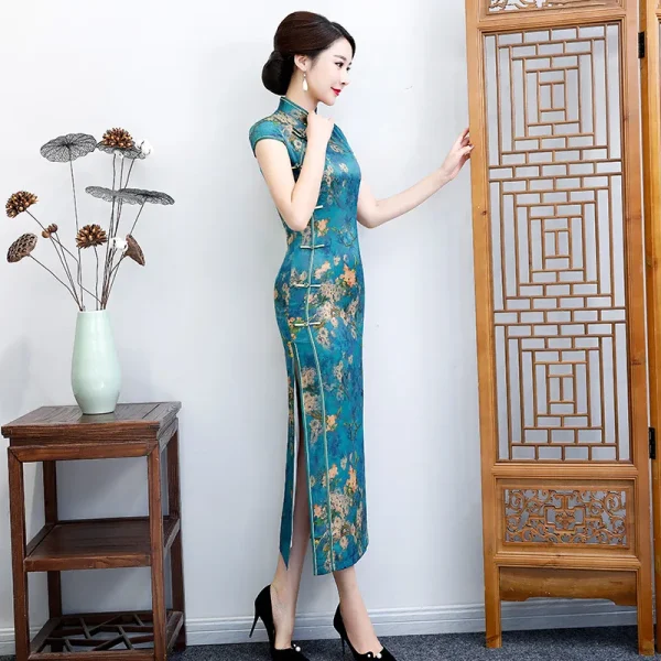 Kf S365e48f06fe24b5f88a5744995a0d47bf Vintage Long Qipao Printed Slim Cheongsam Plus Size 3xl 4xl 5xl Qipaos Chinese Traditional Dresses Female Vintage Long Qipao Printed Slim Cheongsam Plus Size 3XL 4XL 5XL Qipaos Chinese Traditional Dresses Female Blue Floral Vestidos