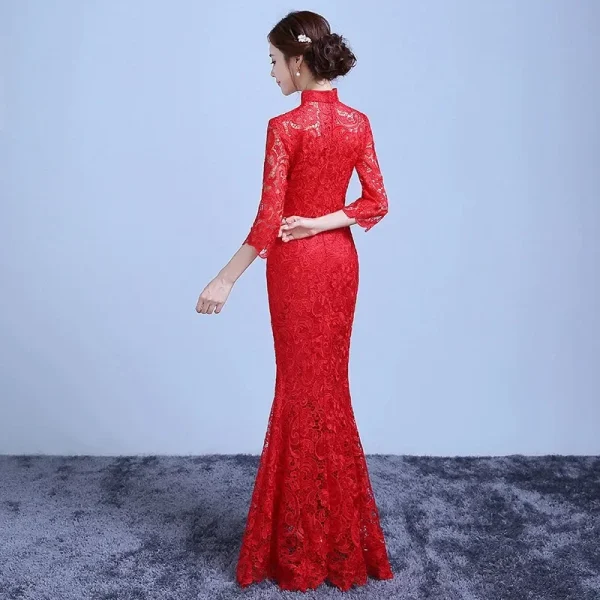 Kf S37c6a04079774e49b43029d10f8395452 New Style 4xl 5xl Women S New Summer Fishtail Lace Improved Cheongsam Chinese Red Wedding Dresses New Style 4XL 5XL Women's New Summer Fishtail Lace Improved Cheongsam Chinese Red Wedding Dresses Long Sexy Slimming Qipao Dress