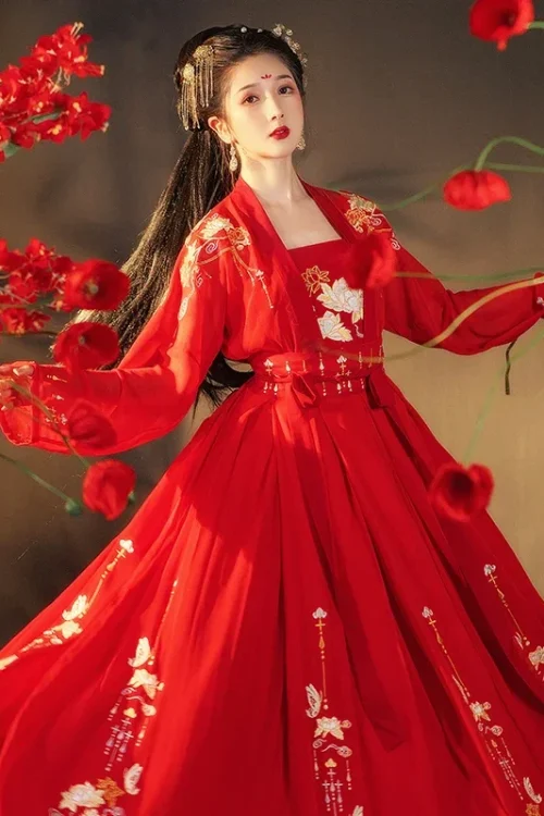 Kf S37ead4901b10402498b396c53148f3d5i Water Red Hanfu Women S Ancient Chinese Costume Traditional Dresses Red Wedding New Year Clothes Suit Red Hanfu Women's Ancient Chinese Costume Traditional Dresses Red Wedding New Year Clothes Suit Wear Store Embroidery