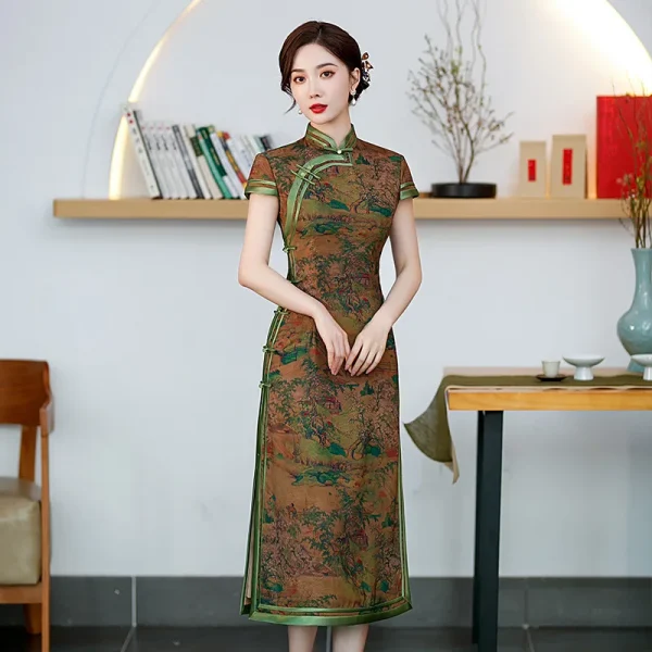 Kf S3aea6c9be3054305978a73352dfa3063w Novelty Retro Long Dress Autumn New Chinese Traditional Cheongsam Handmade Button Women Sexy Qipao Side Split Autumn New Chinese Traditional Cheongsam Handmade Button Women Sexy Qipao Side Split