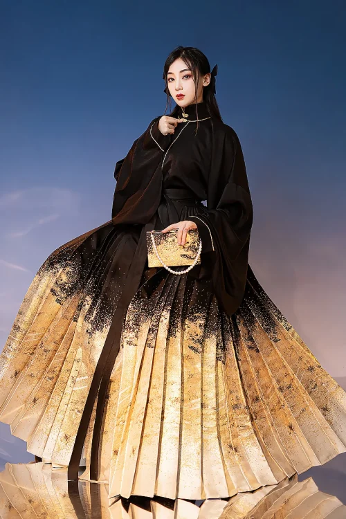 Kf S3bcb68c7fa384d8da33f19210bf08c65f Original 6 Meter Pendulum Black Zhijin Ming Dynasty Weaving Gold Daily Hanfu Horse Face Skirt Autumn Original 6-meter Pendulum Black Zhijin Ming Dynasty Weaving Gold Daily Hanfu Horse Face Skirt Autumn Winter Style Female