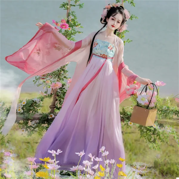 Kf S3c274d0627314e0abed95f6f80a363586 Ancient Traditional Chinese Women Hanfu Dress Fairy Embroidery Stage Folk Dance Costume Retro Traditional Song Dynasty Ancient Traditional Chinese Women Hanfu Dress Fairy Embroidery Stage Folk Dance Costume Retro Traditional Song Dynasty dancing