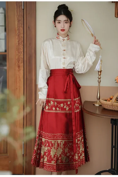 Kf S3d931d11d90a46dfac665139a5ffec17f Original Hanfu Skirt Chinese Style Costume Mamianqun Ming Horse Face Dress Improved Ming Dynasty Ancient Traditional Original Hanfu Skirt Chinese Style Costume Mamianqun Ming Horse Face Dress Improved Ming Dynasty Ancient Traditional Daily Wear