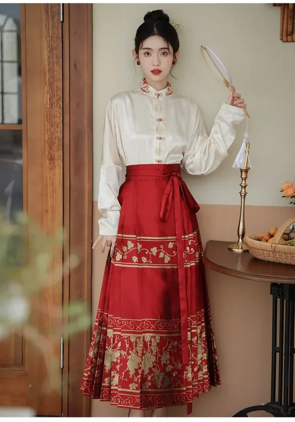 Kf S3d931d11d90a46dfac665139a5ffec17f Original Hanfu Skirt Chinese Style Costume Mamianqun Ming Horse Face Dress Improved Ming Dynasty Ancient Traditional Original Hanfu Skirt Chinese Style Costume Mamianqun Ming Horse Face Dress Improved Ming Dynasty Ancient Traditional Daily Wear