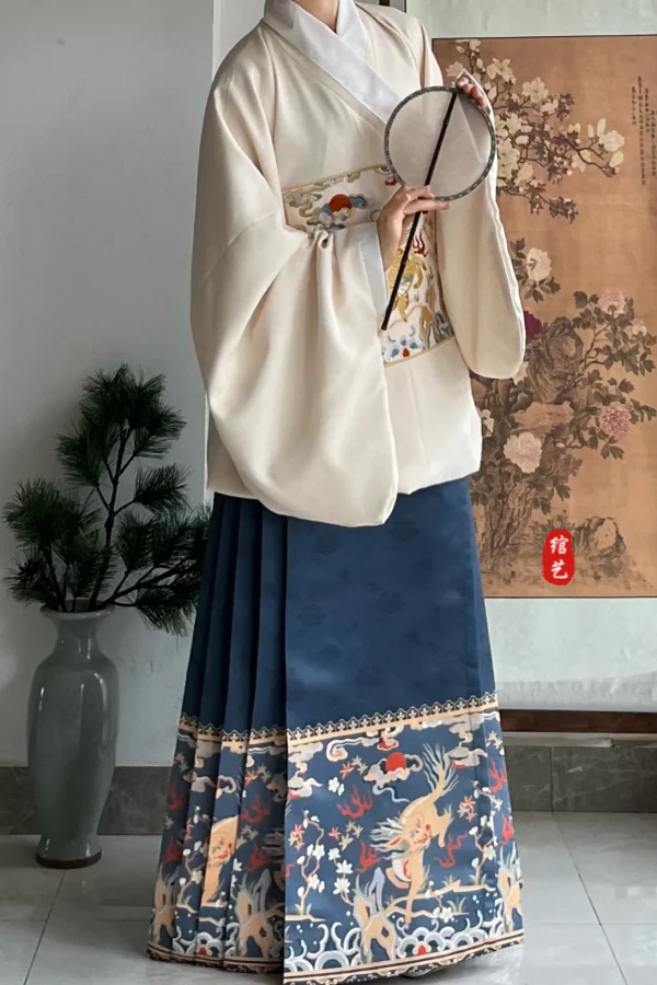 Kf S3f70c824f17040438428791e01062a92y Winter Hanfu Women S Round Neck Robe Skirt Pipa Sleeve Ming Dynasty Ma Mian Skirt 2023 Hanfu Women's Round Neck Robe Skirt Pipa Sleeve Ming Dynasty Ma Mian Skirt Chinese Lunar Year of the Rabbit