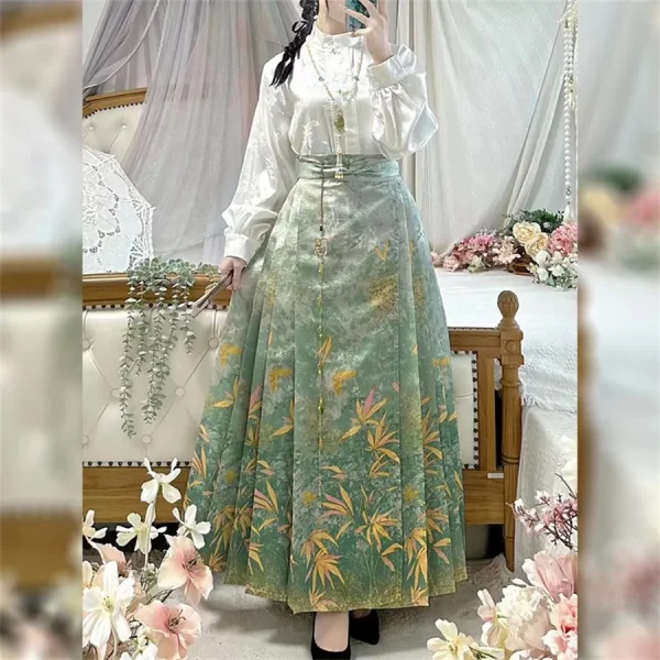 Kf S3f77af9d809842b3bcc469ad066252833 Ming Dynasty Hanfu Horse Face Skirt Women Pleats Skirt Black Blue Red Shirt Skirt Sets Chinese Ming Dynasty Hanfu Horse Face Skirt Women Pleats Skirt Black Blue Red Shirt+Skirt Sets Chinese Traditional Hanfu Skirt Plus Size