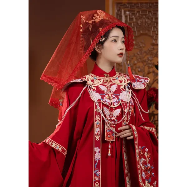 Kf S3fb6b9a4c055486cb256819f2988b9a05 Hanfu Bride Bridal Dresses South Lake Female Ming Dynasty Heavy Industry Embroidery Flower Wedding Standing Collar Hanfu Bride Bridal Dresses[South Lake]Female Ming Dynasty Heavy Industry Embroidery Flower Wedding Standing Collar Cloud