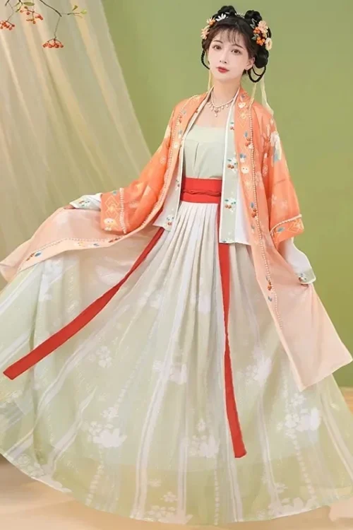 Kf S40ff3e19742c45c581afe805d0e71e59w Abrigo Hanfu para Mujeres Estilo Tradicional Chino de la Dinastía Song Oriental Changbeizi Cárdigan a la Cintura.