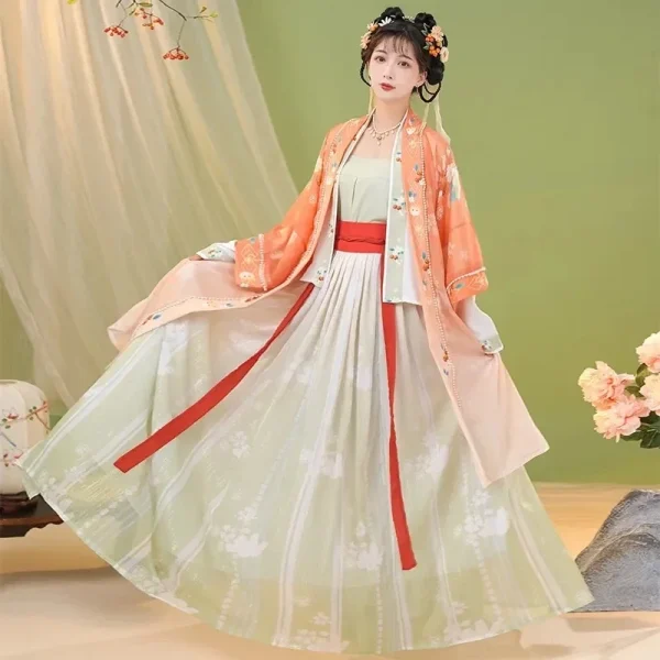 Kf S40ff3e19742c45c581afe805d0e71e59w Water Women S Hanfu Chinese Traditional Style Dresses Oriental Ancient Song Dynasty Changbeizi Cardigan Waist Length Women's Hanfu Chinese Traditional Style Dresses Oriental Ancient Song Dynasty Changbeizi Cardigan Waist Length Suit