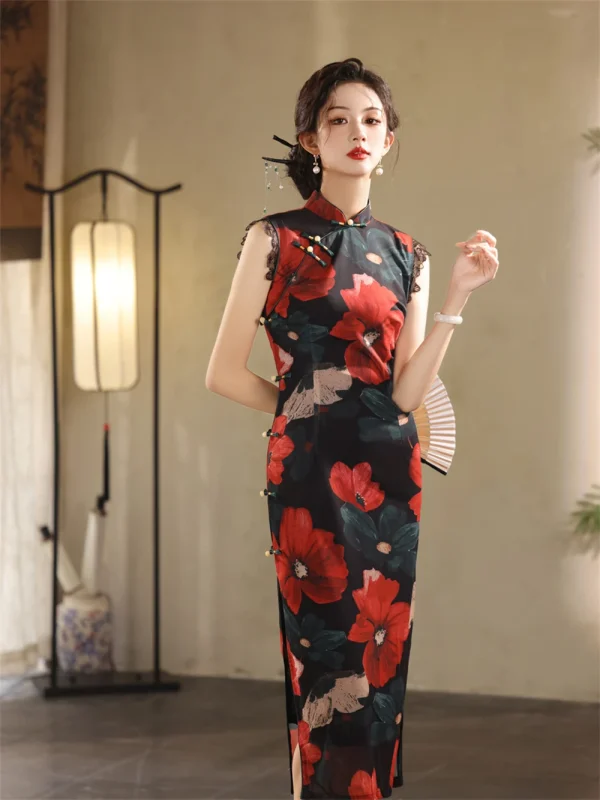 Kf S43a1a21980334759b4d03c88465cadadc Young Style Improved Sleeveless Cheongsam Women Chinese Retro Old Shanghai Printed Qipao Dress High End Temperament Young Style Improved Sleeveless Cheongsam Women Chinese Retro Old Shanghai Printed Qipao Dress High-end Temperament Evening Gown