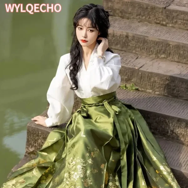 Kf S43f744bcd3f84f208694f9095a80291bj Horse Face Skirt Original Modern Hanfu Skirt New Chinese Style Costume Mamianqun Ming Dynasty Weaving Gold Horse Face Skirt Original Modern Hanfu Skirt New Chinese Style Costume Mamianqun Ming Dynasty Weaving Gold Dresses