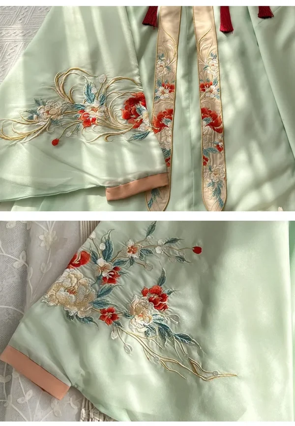 Kf S4605a1b4f76a4c398c9adbe35b5c687ai Ming Cloud Shouldered Hanfu Women S Spring Horse Faced Skirt Set Fairy Costume Embroidery Chinese Traditional Ming Cloud-shouldered Hanfu Women's Spring Horse-faced Skirt Set Fairy Costume Embroidery Chinese Traditional Dress Set of Four