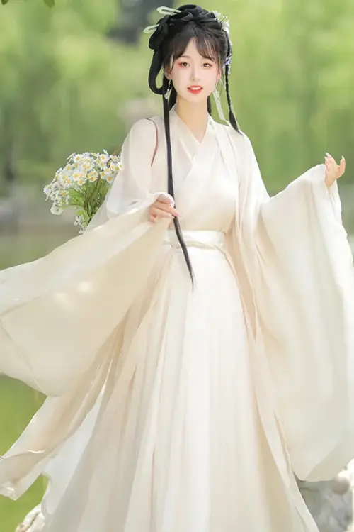 Kf S466ab611ac5942789cfcb40a9d3df319u White Hanfu Women Breathable Light Wei Jin Style Cross Collar And Waist Undershirt Ancient Wide Sleeves White Hanfu women breathable light Wei Jin style cross collar and waist undershirt ancient wide sleeves elegant fairy autumn