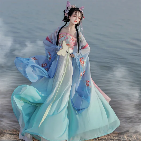 Kf S485d69a6a59f42c7946351e1e2aad382s Ancient Traditional Chinese Women Hanfu Dress Fairy Embroidery Stage Folk Dance Costume Retro Traditional Song Dynasty Ancient Traditional Chinese Women Hanfu Dress Fairy Embroidery Stage Folk Dance Costume Retro Traditional Song Dynasty dancing