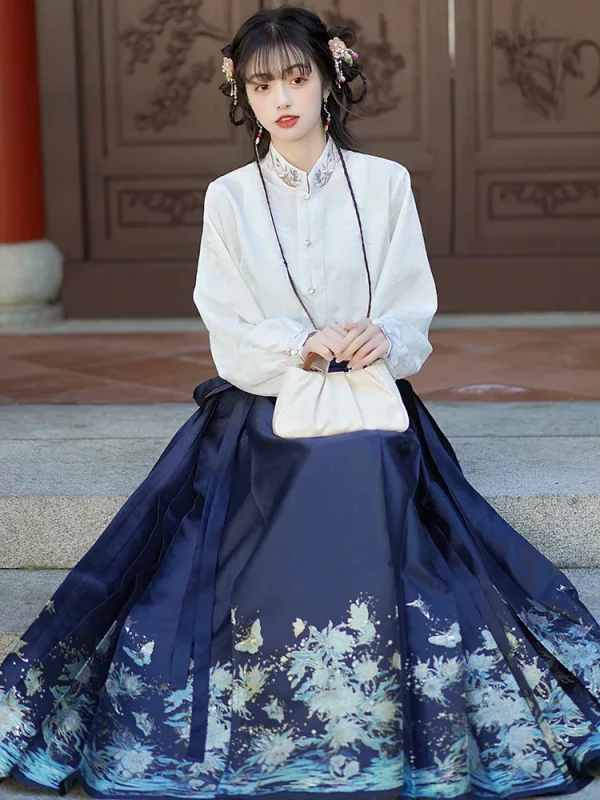 Kf S48e83e67c9b64e279307e7dca90a4870g Original Hanfu Skirt Chinese Style Costume Mamianqun Ming Dynasty Weaving Skirt Woman Daily Horse Face Pony Original Hanfu Skirt Chinese Style Costume Mamianqun Ming Dynasty Weaving skirt woman Daily Horse Face Pony Skirt