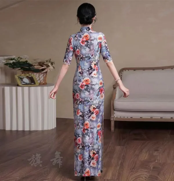 Kf S49716443cafe4bca9ab8f11a27a68256l Asian Cheongsam Chinese Style Dress Slim Long Dresses Chinese Traditional Clothes For Women Improved Summer Retro Asian Cheongsam Chinese Style Dress Slim Long Dresses Chinese Traditional Clothes for Women Improved Summer Retro Long Qipao