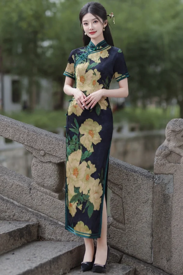 Kf S4b61012391b04dbfb5f2ed580464746eb Print Chinese Cheongsam Traditional Mandarin Collar Dress Autumn New Qipao Vintage Style Simple Elegant Banquet Gown Print Chinese Cheongsam Traditional Mandarin Collar Dress Autumn New Qipao Vintage Style Simple Elegant Banquet Gown Vistidos